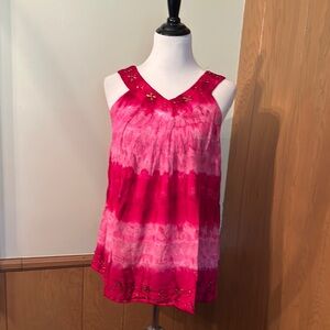 Vibrant Pink Tie-Dye Tank Top